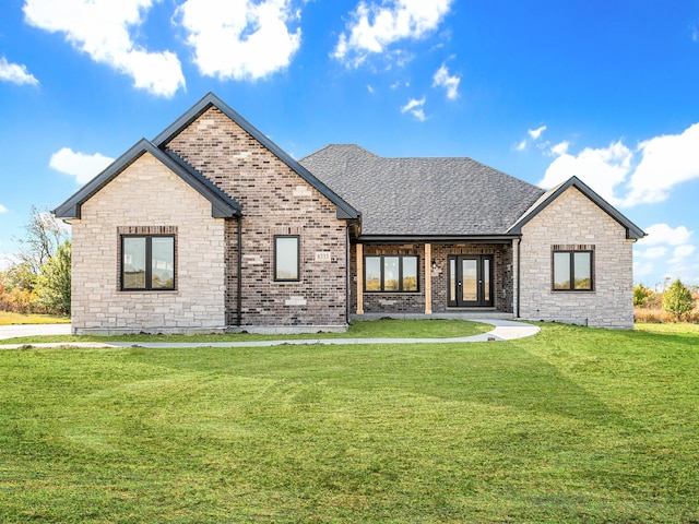 view of front of house with a front lawn