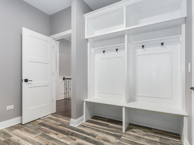 mudroom featuring dark hardwood / wood-style floors