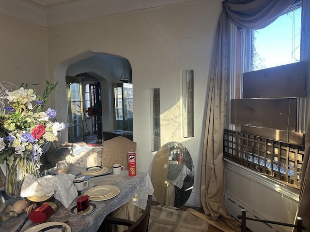 dining space with a wealth of natural light