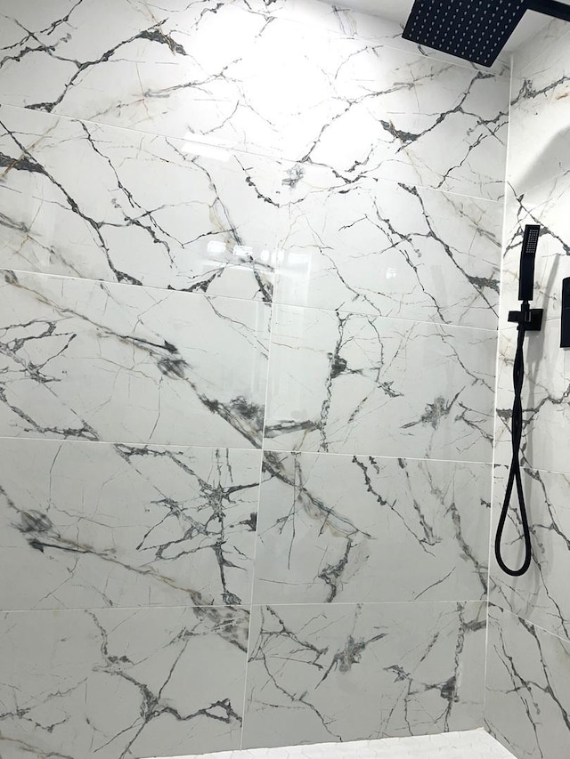 interior details with a marble finish shower