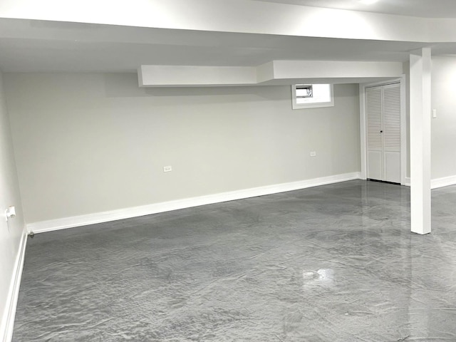 basement with baseboards