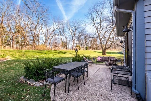 view of patio with an outdoor living space