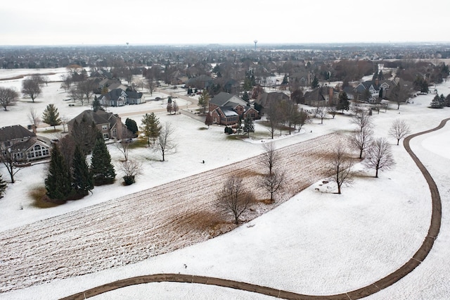 view of snowy aerial view