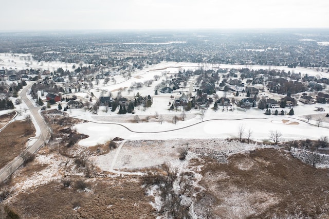 view of snowy aerial view