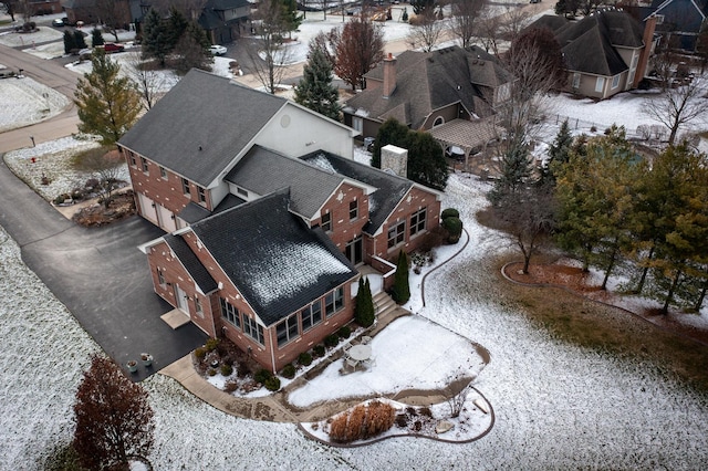 view of snowy aerial view