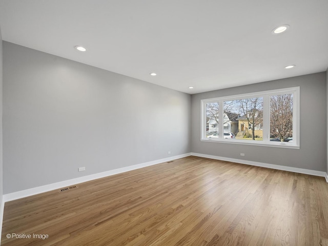 empty room featuring light wood-type flooring