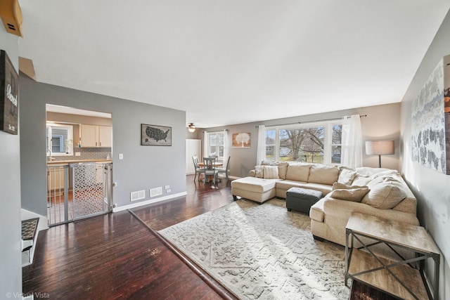 living room featuring hardwood / wood-style floors