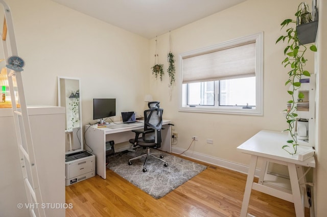 office featuring light hardwood / wood-style floors