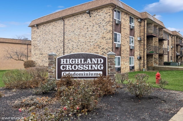 view of community sign