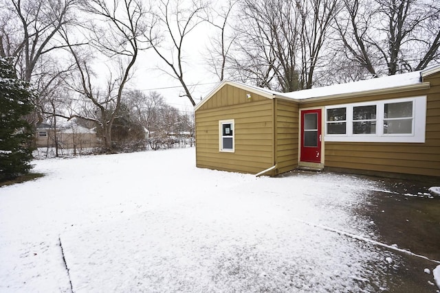 view of snow covered structure