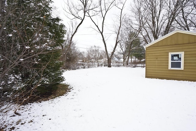 view of snowy yard