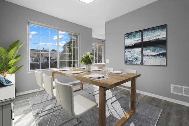 dining room featuring hardwood / wood-style flooring