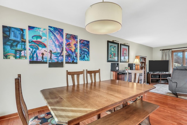 dining area featuring wood-type flooring