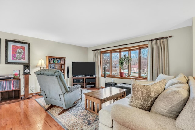 living room featuring hardwood / wood-style flooring