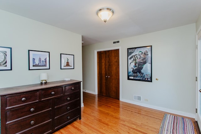 bedroom featuring light hardwood / wood-style floors