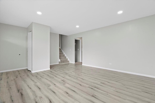 empty room featuring light wood-type flooring