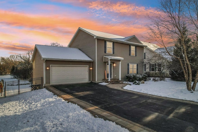 view of front facade with a garage