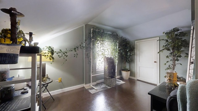 foyer entrance with lofted ceiling