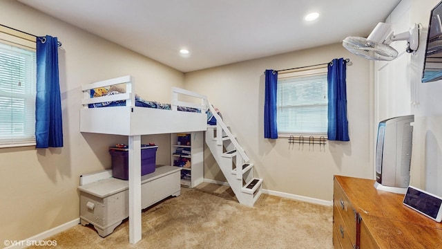 view of carpeted bedroom