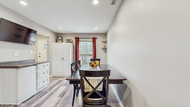 dining area featuring light hardwood / wood-style flooring