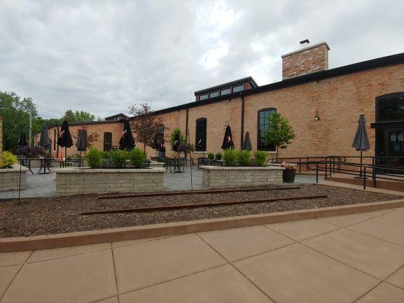 view of community with a patio area