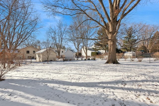 view of snowy yard