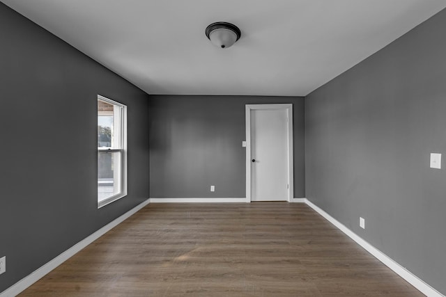 spare room featuring wood-type flooring