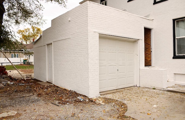 view of garage