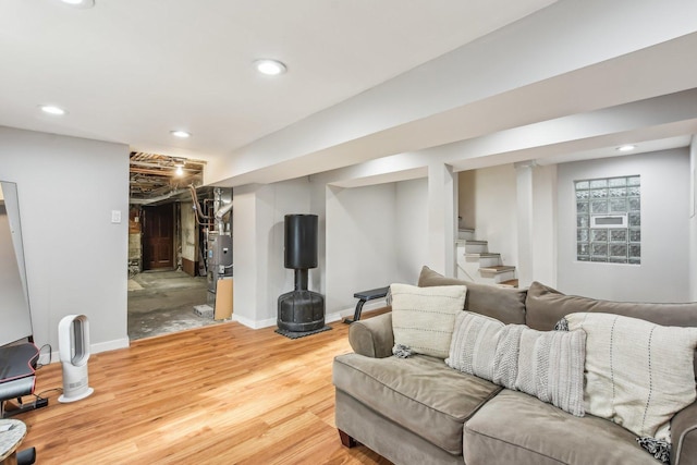 living room featuring wood-type flooring