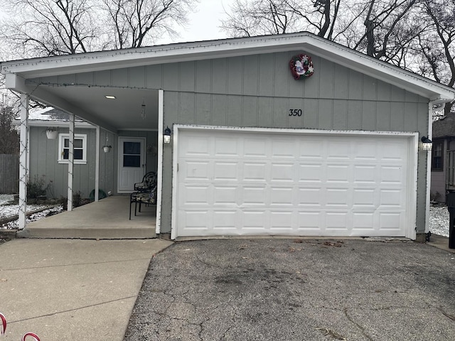 view of garage