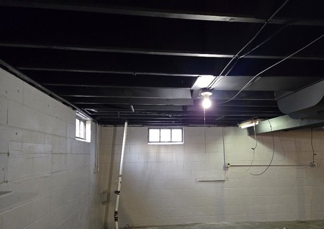 basement with plenty of natural light