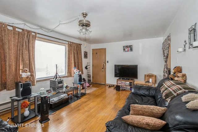 living room featuring wood-type flooring