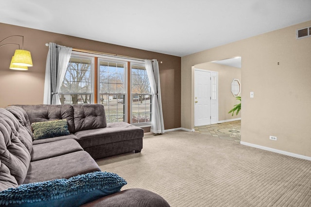 view of carpeted living room