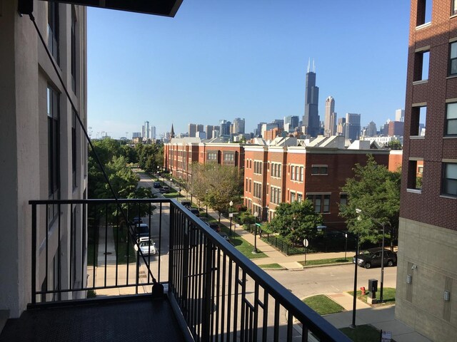 1525 S Sangamon St Unit 317P, Chicago, IL 60608 - balcony featuring a view of skyline