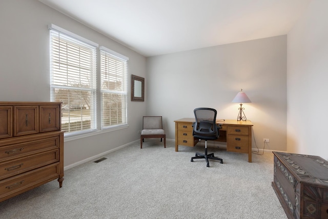 view of carpeted office