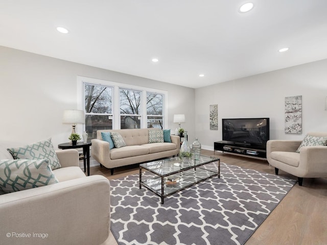 living room featuring hardwood / wood-style floors