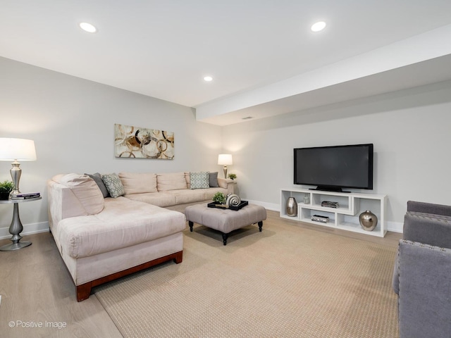 living room featuring hardwood / wood-style floors