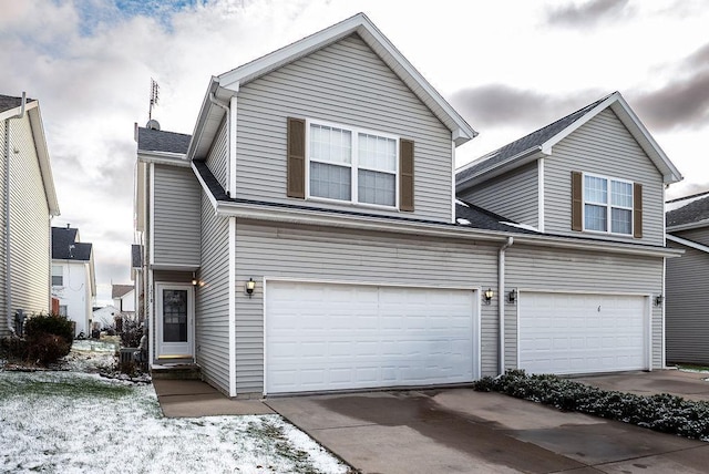 view of property featuring a garage