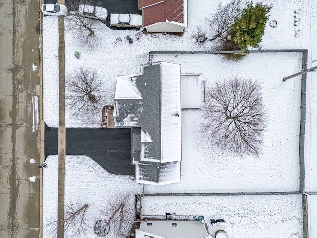 view of snowy aerial view