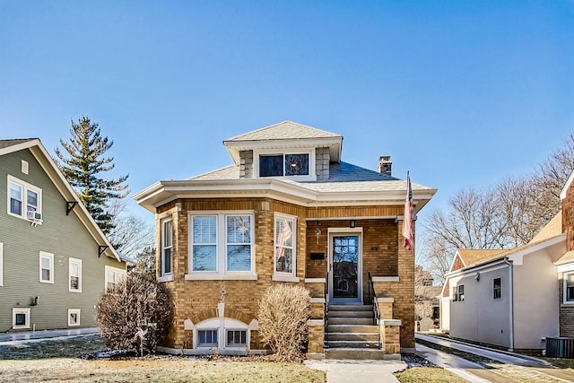 view of front of home with central AC