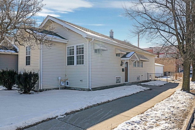 exterior space with a chimney