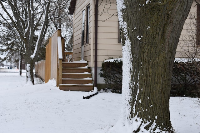 view of snowy exterior