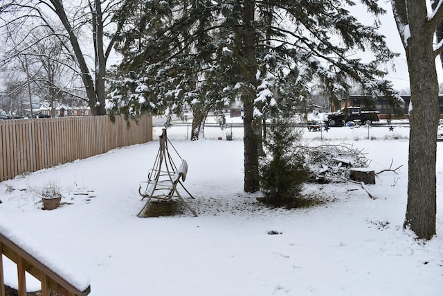 view of snowy yard