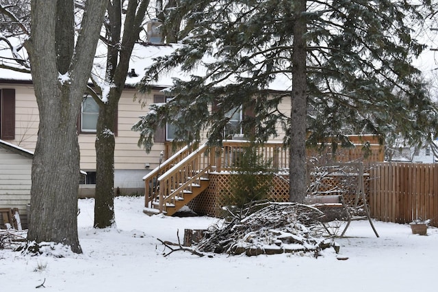 exterior space with a wooden deck