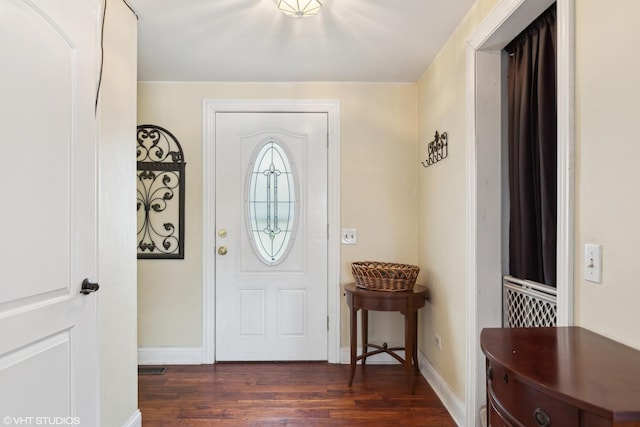 foyer featuring dark hardwood / wood-style floors