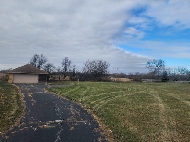 view of road featuring a rural view