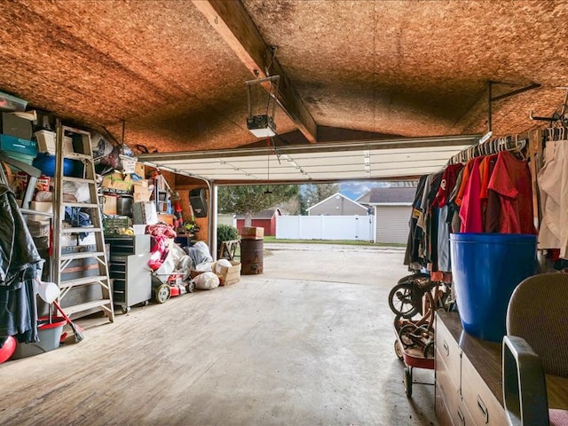 garage featuring a garage door opener