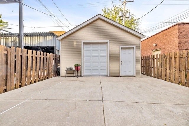 view of garage