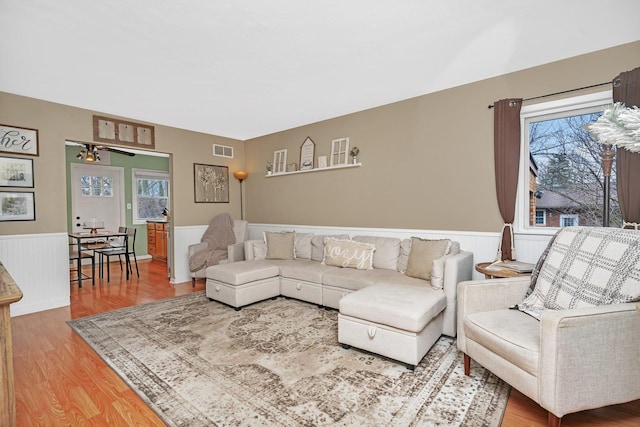 living room featuring hardwood / wood-style floors