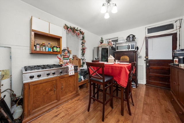 dining room with light wood-type flooring